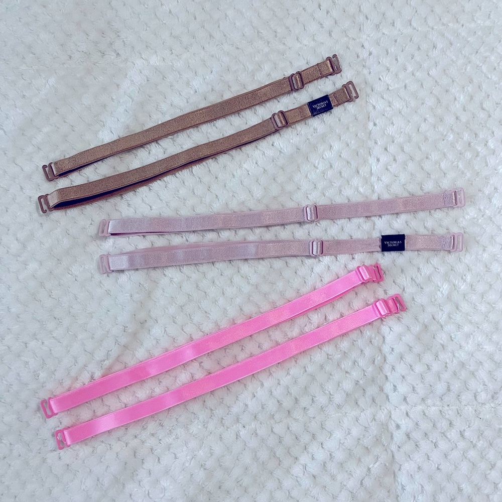 Victoria’s Secret Bra Straps for strapless bras - set of 3 Pink & Brown